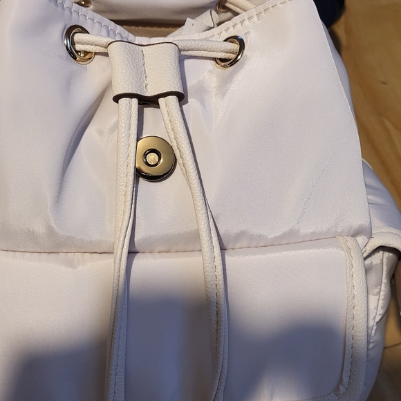 Steve MADDEN Cream Backpack with Gold Accents, 12x 10. - Picture 3 of 3